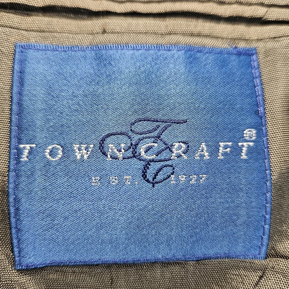 Townscraft Blazer Size 44 R Brown Tan Tweed Wool Blend Jacket Sports Coat